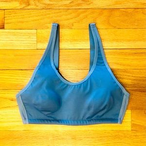 Moving Comfort sports bra blue wire-free size S (32B / 32C / 34A)